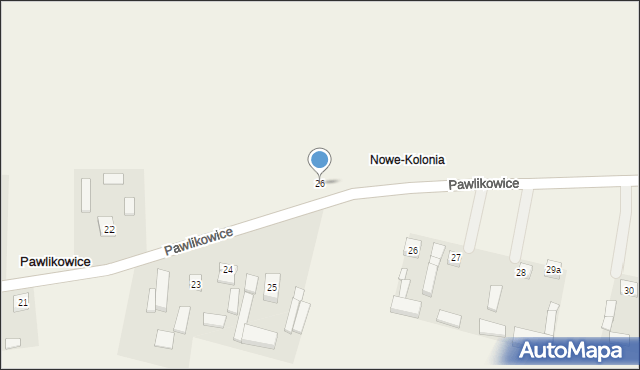 Pawlikowice, Pawlikowice, 26, mapa Pawlikowice