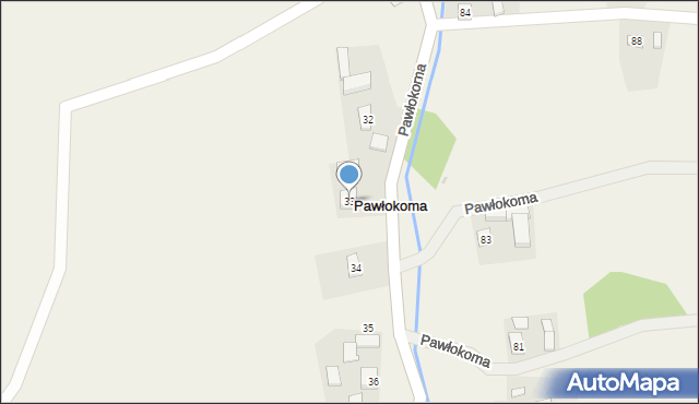Pawłokoma, Pawłokoma, 33, mapa Pawłokoma