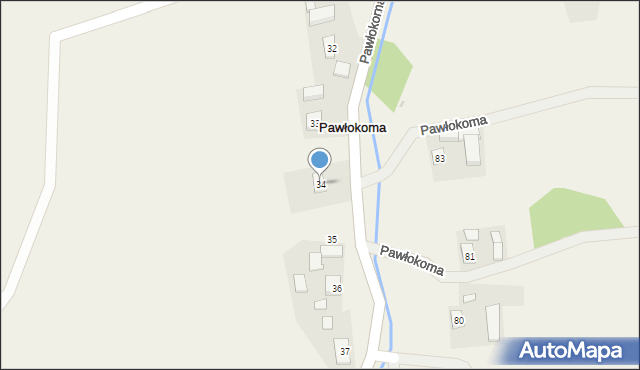 Pawłokoma, Pawłokoma, 34, mapa Pawłokoma