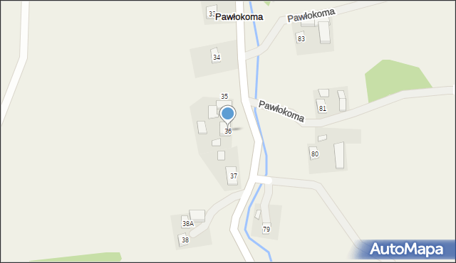 Pawłokoma, Pawłokoma, 36, mapa Pawłokoma