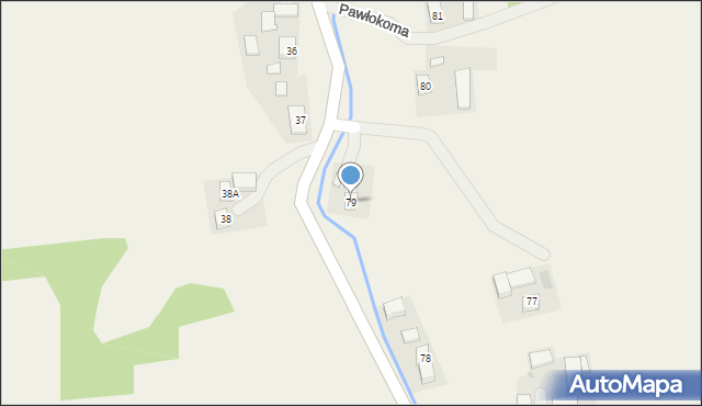 Pawłokoma, Pawłokoma, 79, mapa Pawłokoma