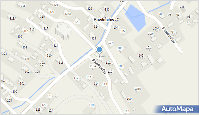 Pawłosiów, Pawłosiów, 111, mapa Pawłosiów