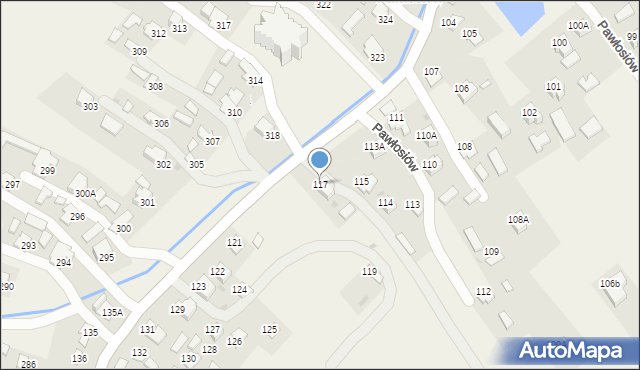 Pawłosiów, Pawłosiów, 117, mapa Pawłosiów