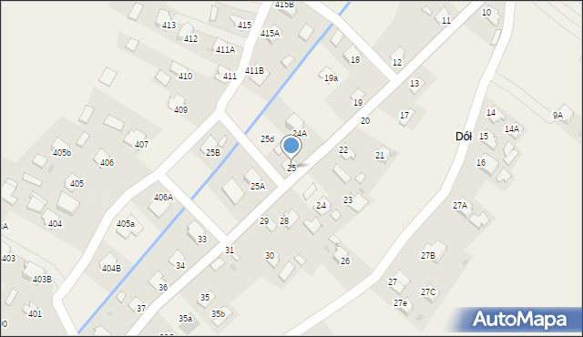 Pawłosiów, Pawłosiów, 25, mapa Pawłosiów