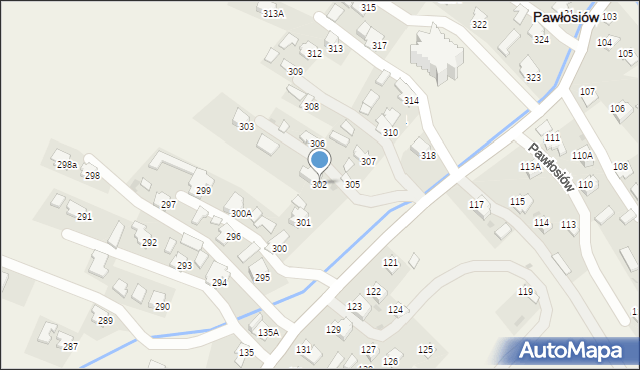 Pawłosiów, Pawłosiów, 302, mapa Pawłosiów