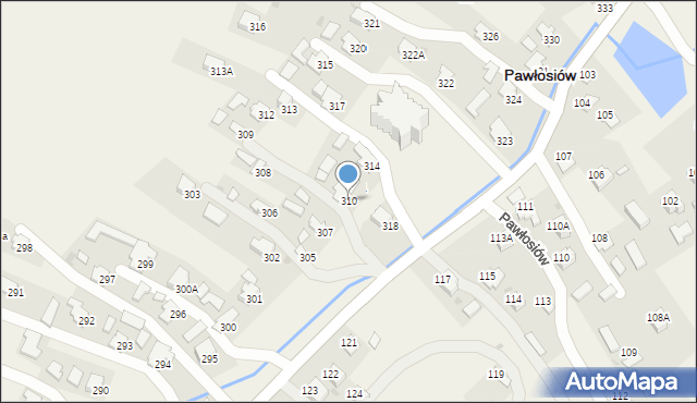 Pawłosiów, Pawłosiów, 310, mapa Pawłosiów