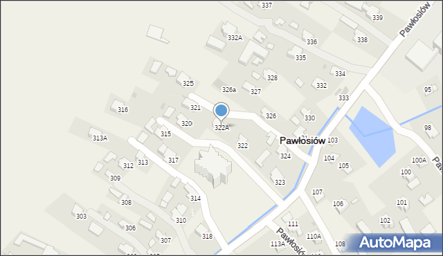 Pawłosiów, Pawłosiów, 322A, mapa Pawłosiów