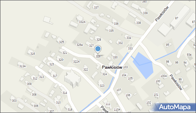 Pawłosiów, Pawłosiów, 326, mapa Pawłosiów