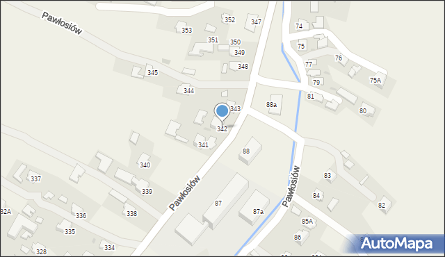 Pawłosiów, Pawłosiów, 342, mapa Pawłosiów