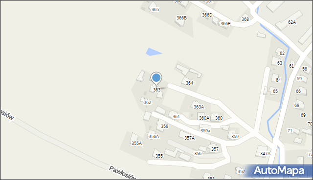 Pawłosiów, Pawłosiów, 363, mapa Pawłosiów