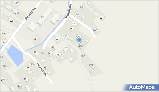 Pawłosiów, Pawłosiów, 90C, mapa Pawłosiów