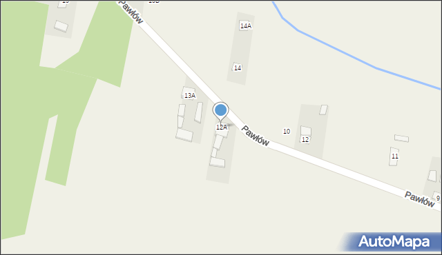 Pawłów, Pawłów, 12A, mapa Pawłów