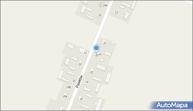 Pawłów, Pawłów, 21, mapa Pawłów