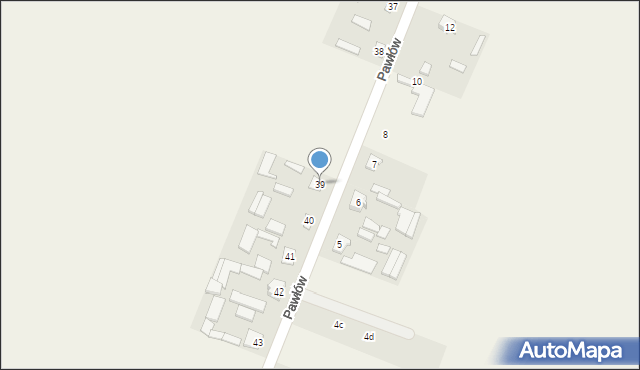Pawłów, Pawłów, 39, mapa Pawłów