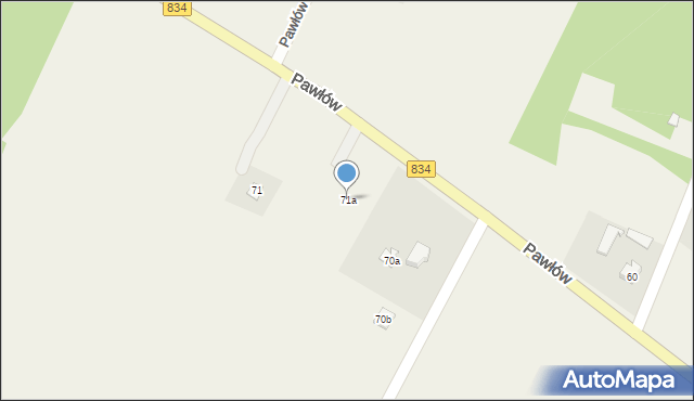 Pawłów, Pawłów, 71a, mapa Pawłów