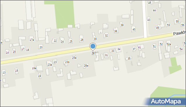 Pawłów, Pawłów, 28, mapa Pawłów
