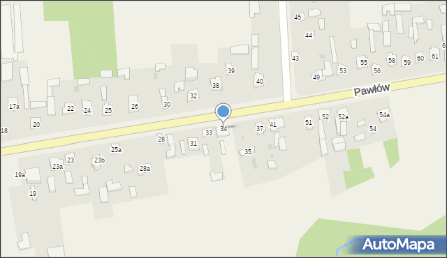 Pawłów, Pawłów, 34, mapa Pawłów