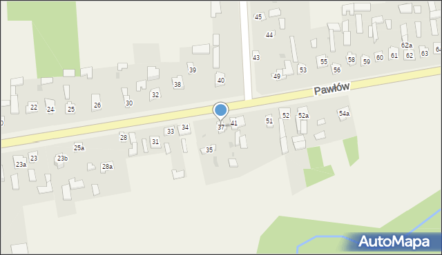 Pawłów, Pawłów, 37, mapa Pawłów