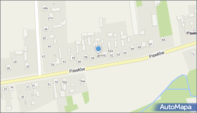 Pawłów, Pawłów, 60, mapa Pawłów