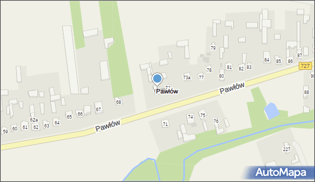 Pawłów, Pawłów, 69a, mapa Pawłów