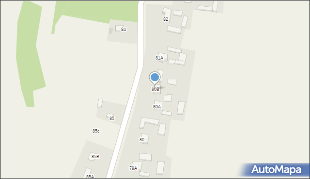 Pawłów, Pawłów, 80B, mapa Pawłów