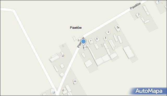 Pawłów, Pawłów, 8, mapa Pawłów