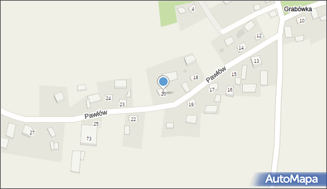 Pawłów, Pawłów, 20, mapa Pawłów