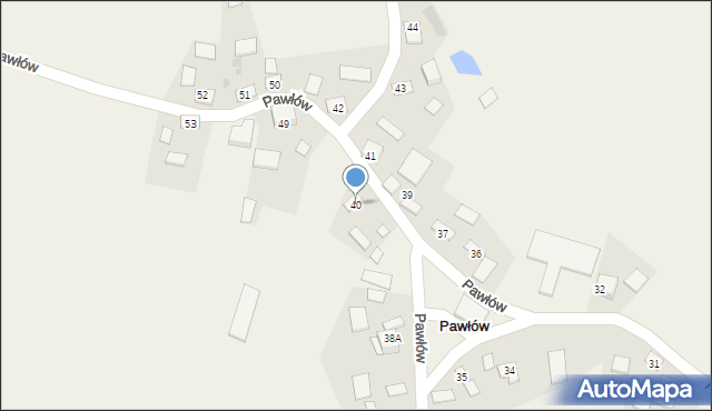 Pawłów, Pawłów, 40, mapa Pawłów