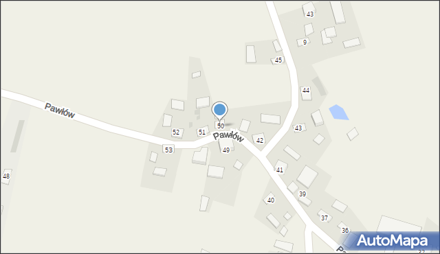 Pawłów, Pawłów, 50, mapa Pawłów