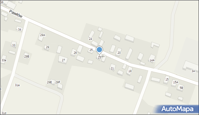 Pawłów, Pawłów, 23, mapa Pawłów