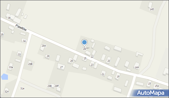 Pawłów, Pawłów, 24, mapa Pawłów