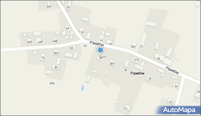 Pawłów, Pawłów, 39, mapa Pawłów