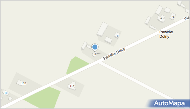 Pawłów Dolny, Pawłów Dolny, 9, mapa Pawłów Dolny