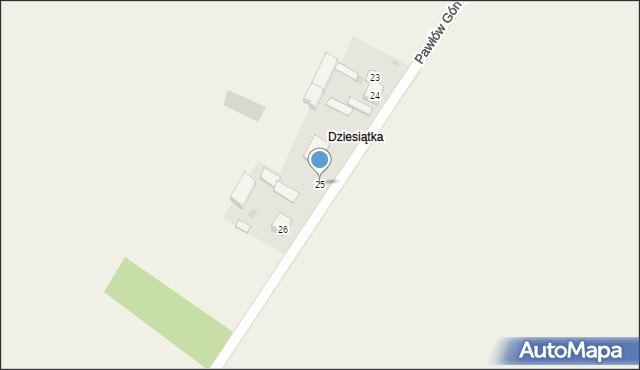 Pawłów Górny, Pawłów Górny, 25, mapa Pawłów Górny