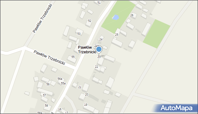 Pawłów Trzebnicki, Pawłów Trzebnicki, 23, mapa Pawłów Trzebnicki
