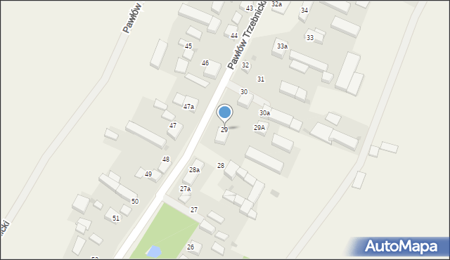 Pawłów Trzebnicki, Pawłów Trzebnicki, 29, mapa Pawłów Trzebnicki