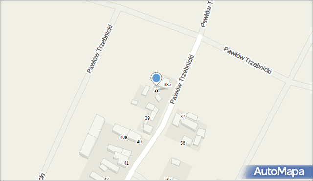 Pawłów Trzebnicki, Pawłów Trzebnicki, 38, mapa Pawłów Trzebnicki
