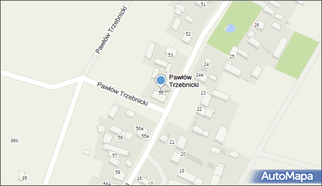 Pawłów Trzebnicki, Pawłów Trzebnicki, 55, mapa Pawłów Trzebnicki