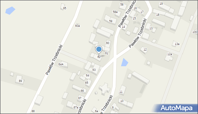 Pawłów Trzebnicki, Pawłów Trzebnicki, 62, mapa Pawłów Trzebnicki