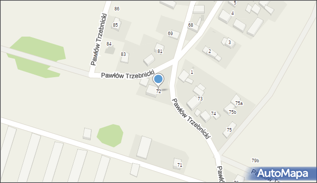 Pawłów Trzebnicki, Pawłów Trzebnicki, 72, mapa Pawłów Trzebnicki