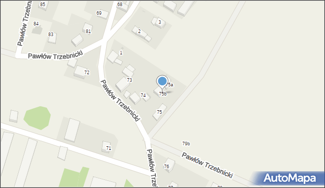 Pawłów Trzebnicki, Pawłów Trzebnicki, 75b, mapa Pawłów Trzebnicki