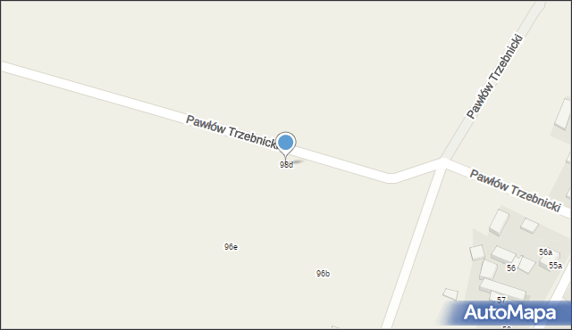 Pawłów Trzebnicki, Pawłów Trzebnicki, 98d, mapa Pawłów Trzebnicki