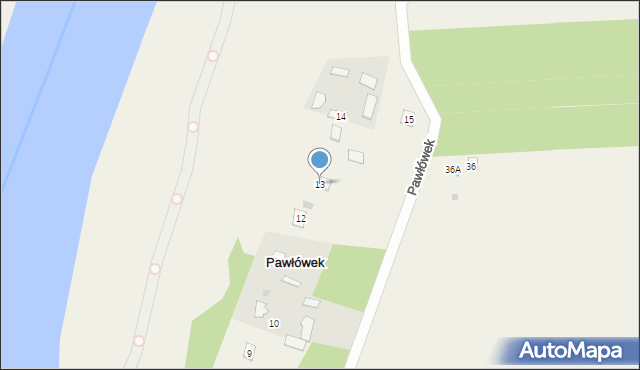 Pawłówek, Pawłówek, 13, mapa Pawłówek