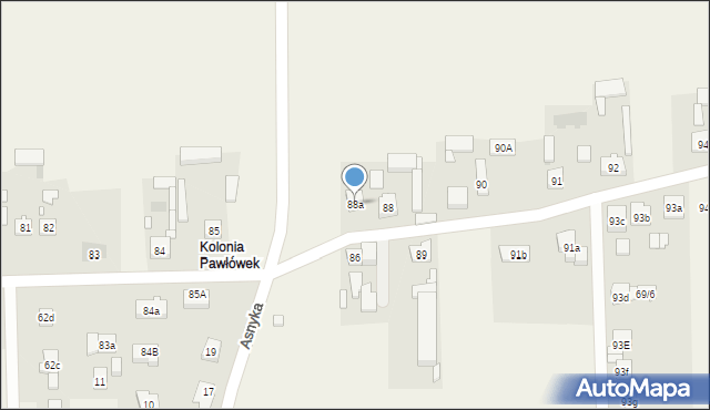Pawłówek, Pawłówek, 88a, mapa Pawłówek
