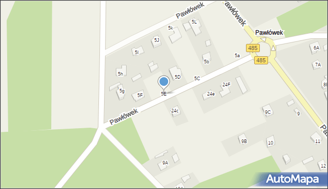 Pawłówek, Pawłówek, 5E, mapa Pawłówek