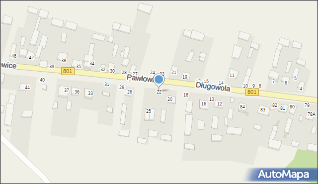 Pawłowice, Pawłowice, 22, mapa Pawłowice