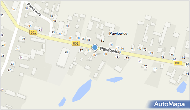 Pawłowice, Pawłowice, 82, mapa Pawłowice