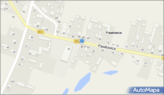 Pawłowice, Pawłowice, 87, mapa Pawłowice