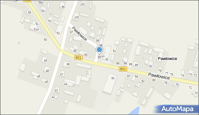 Pawłowice, Pawłowice, 93, mapa Pawłowice