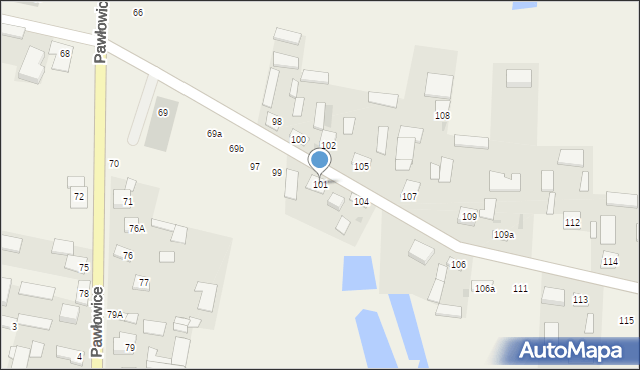 Pawłowice, Pawłowice, 101, mapa Pawłowice